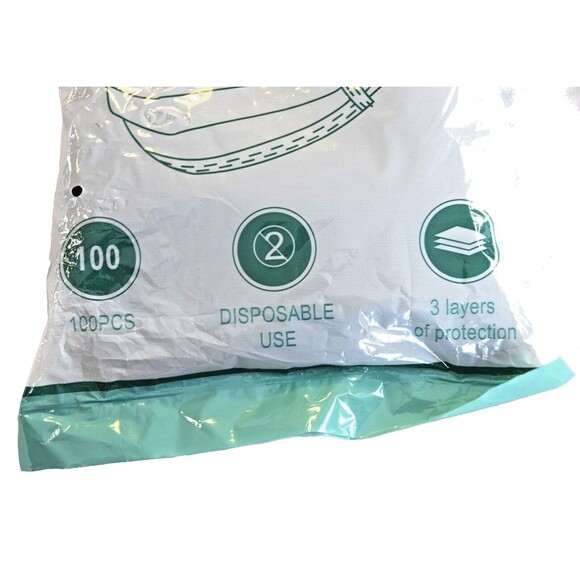 100 PCS Disposable Face Mask Non Medical Surgical 3 Ply Ear loop Masks - Picture 2 of 5